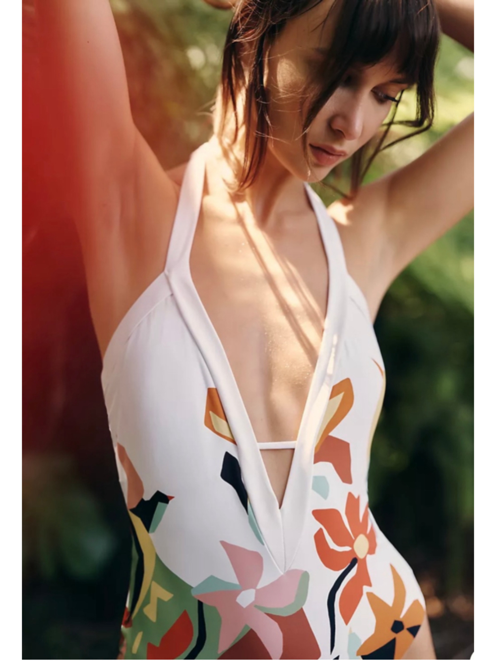 NWT Anthropologie Celandine Marcela Plunge Bird Floral One Piece Swimsuit XL